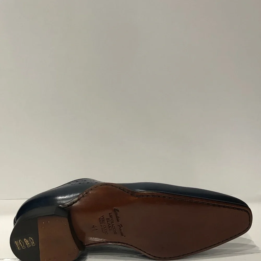 Emilio Franco shoes blue oxford Italian leather